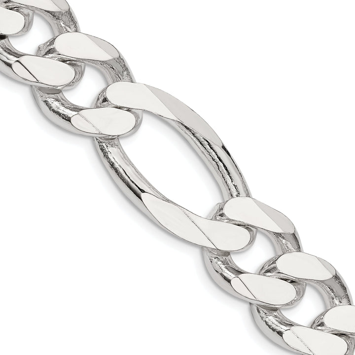 Silver Polished 15.00-mm Solid Figaro Chain