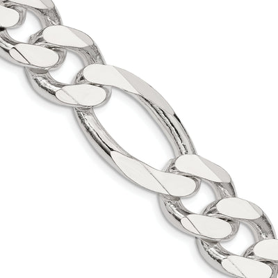 Silver Polished 15.00-mm Solid Figaro Chain at $ 400.66 only from Jewelryshopping.com