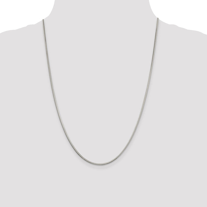 Silver D.C 1.95-mm Hollow Round Snake Chain
