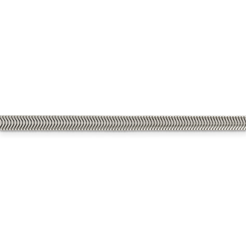 Silver Polished 5.00-mm Flat Oval Snake Chain