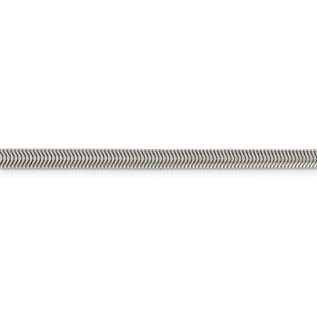 Silver Polished 5.00-mm Flat Oval Snake Chain