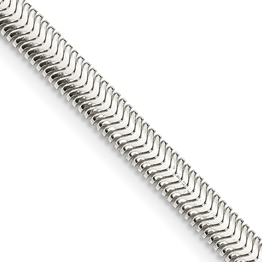 Silver Polished 5.00-mm Flat Oval Snake Chain
