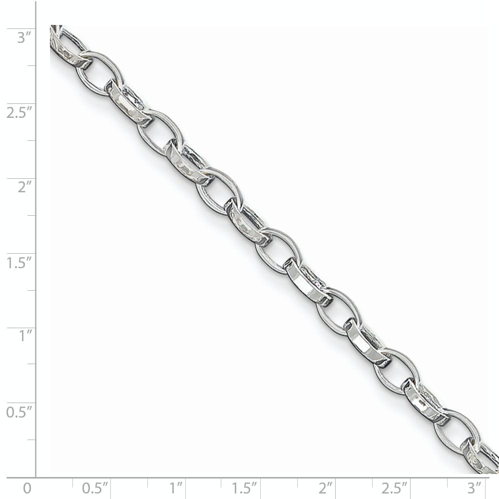 Sterling Silver 9inch Solid Fancy Link Anklet