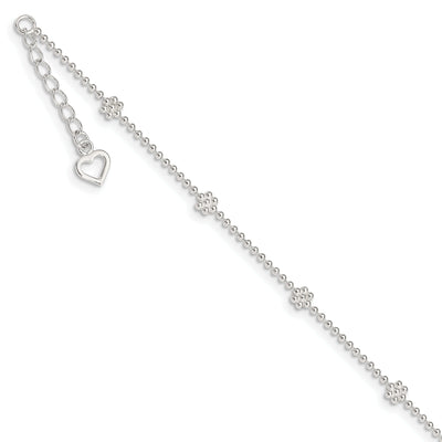 Sterling Silver 10inch Flower Anklet at $ 19.85 only from Jewelryshopping.com