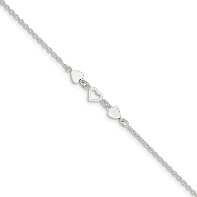 Sterling Silver Heart Link Anklet at $ 18.75 only from Jewelryshopping.com