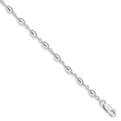Sterling Silver Fancy Bead Anklet at $ 40.4 only from Jewelryshopping.com