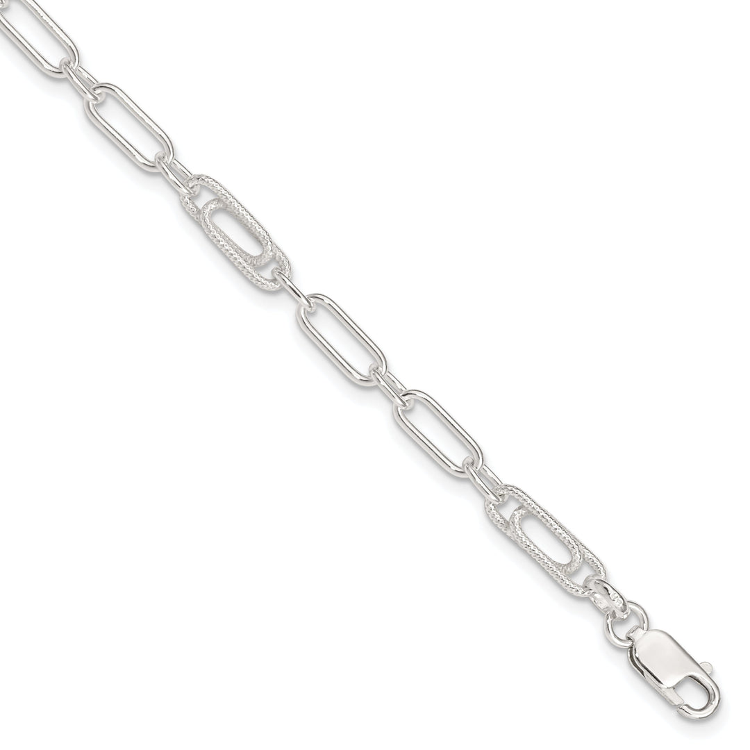 Sterling Silver Fancy Link Anklet