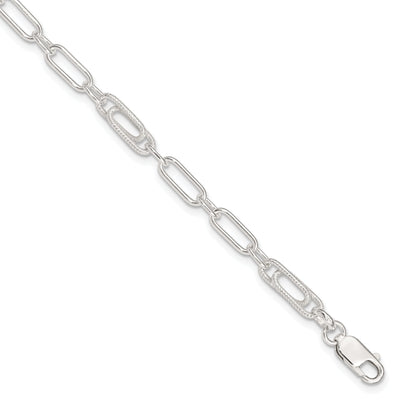 Sterling Silver Fancy Link Anklet at $ 51.24 only from Jewelryshopping.com