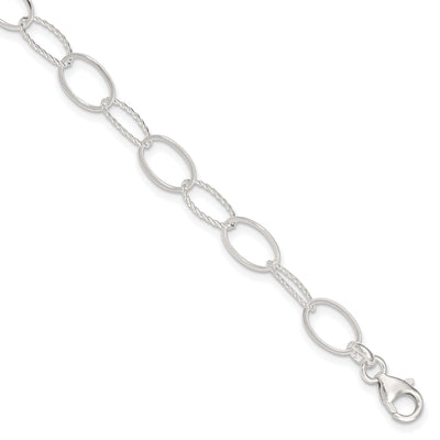 Sterling Silver Fancy Link Anklet at $ 32.05 only from Jewelryshopping.com