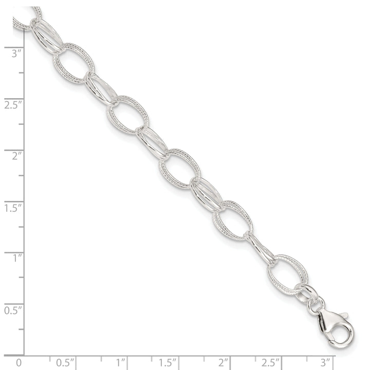 Sterling Silver Fancy Link Anklet