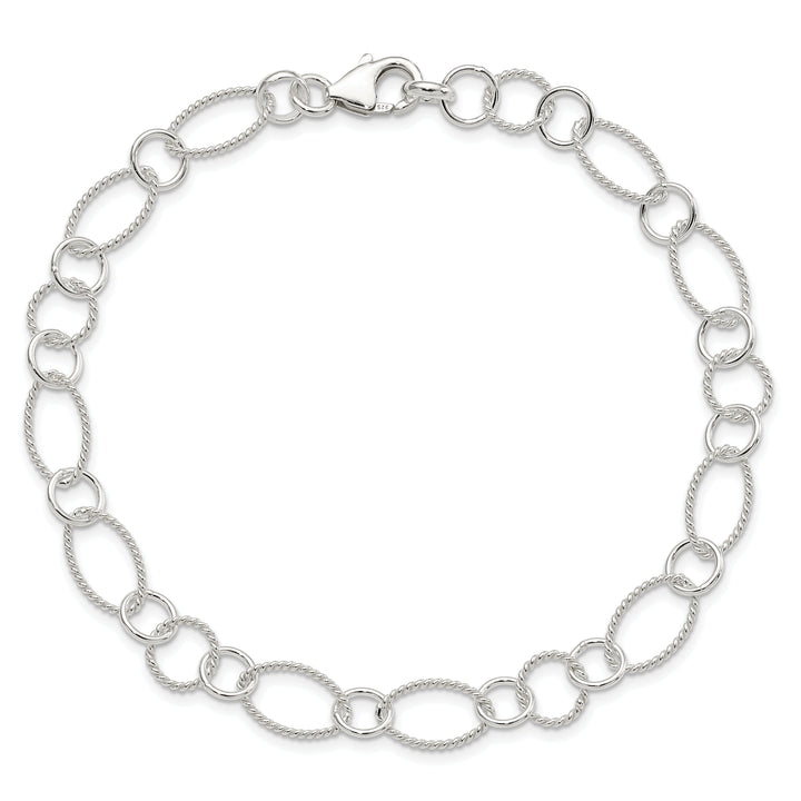 Sterling Silver Fancy Link Anklet