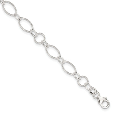 Sterling Silver Fancy Link Anklet at $ 39.35 only from Jewelryshopping.com