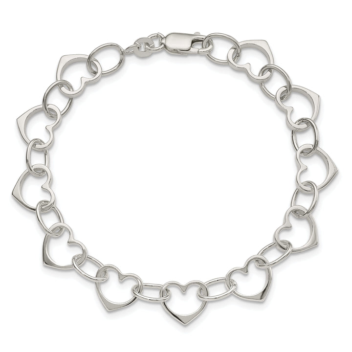 Sterling Silver Heart Link Bracelet