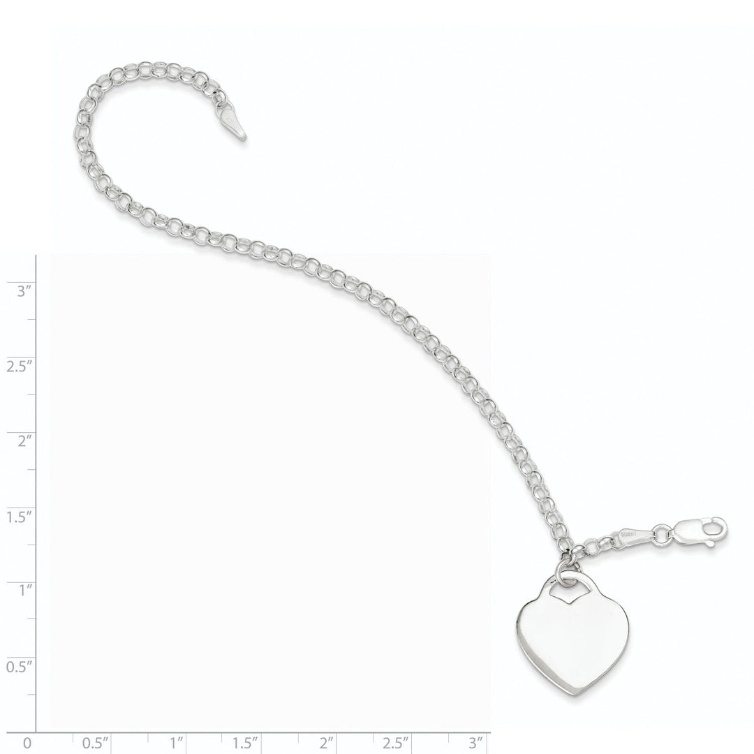 Sterling Silver Heart Charm Bracelet