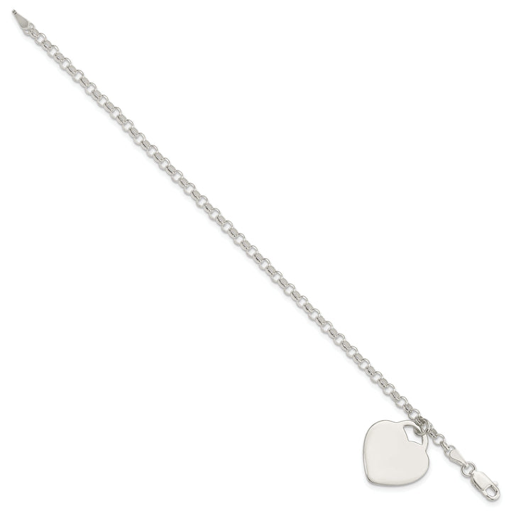 Sterling Silver Heart Charm Bracelet