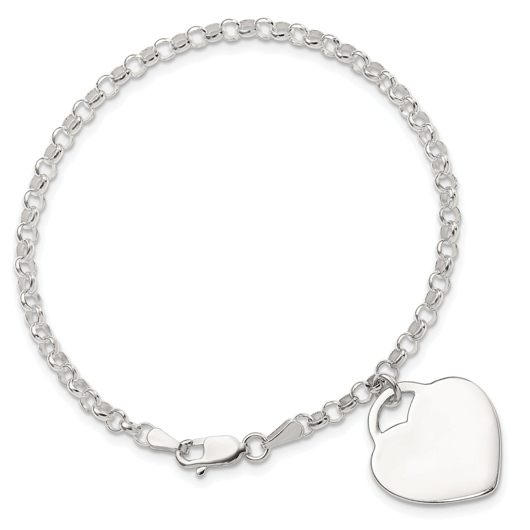 Sterling Silver Heart Charm Bracelet