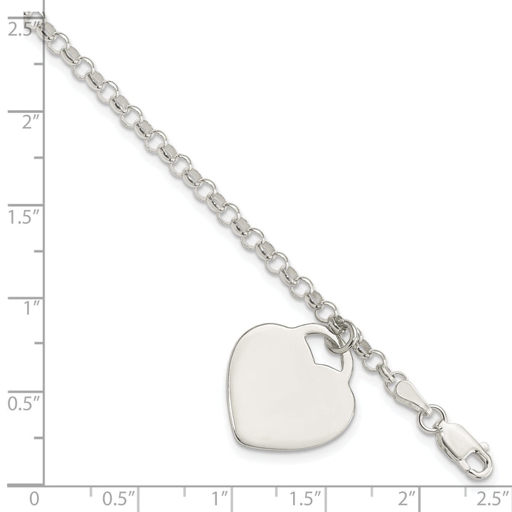 Sterling Silver Heart Charm Bracelet