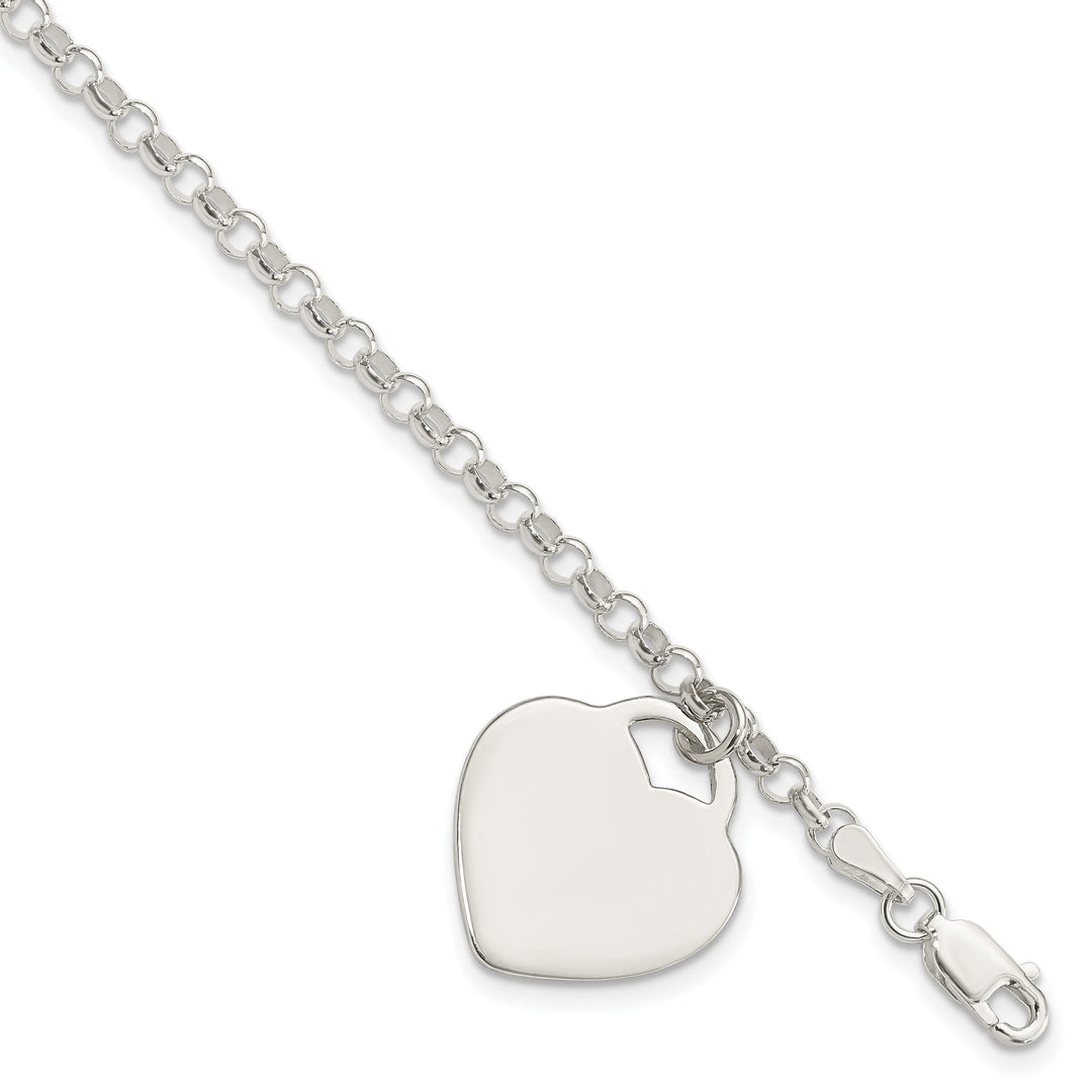 Sterling Silver Heart Charm Bracelet