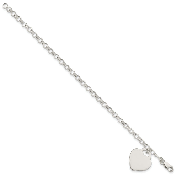 Sterling Silver Heart Charm Bracelet