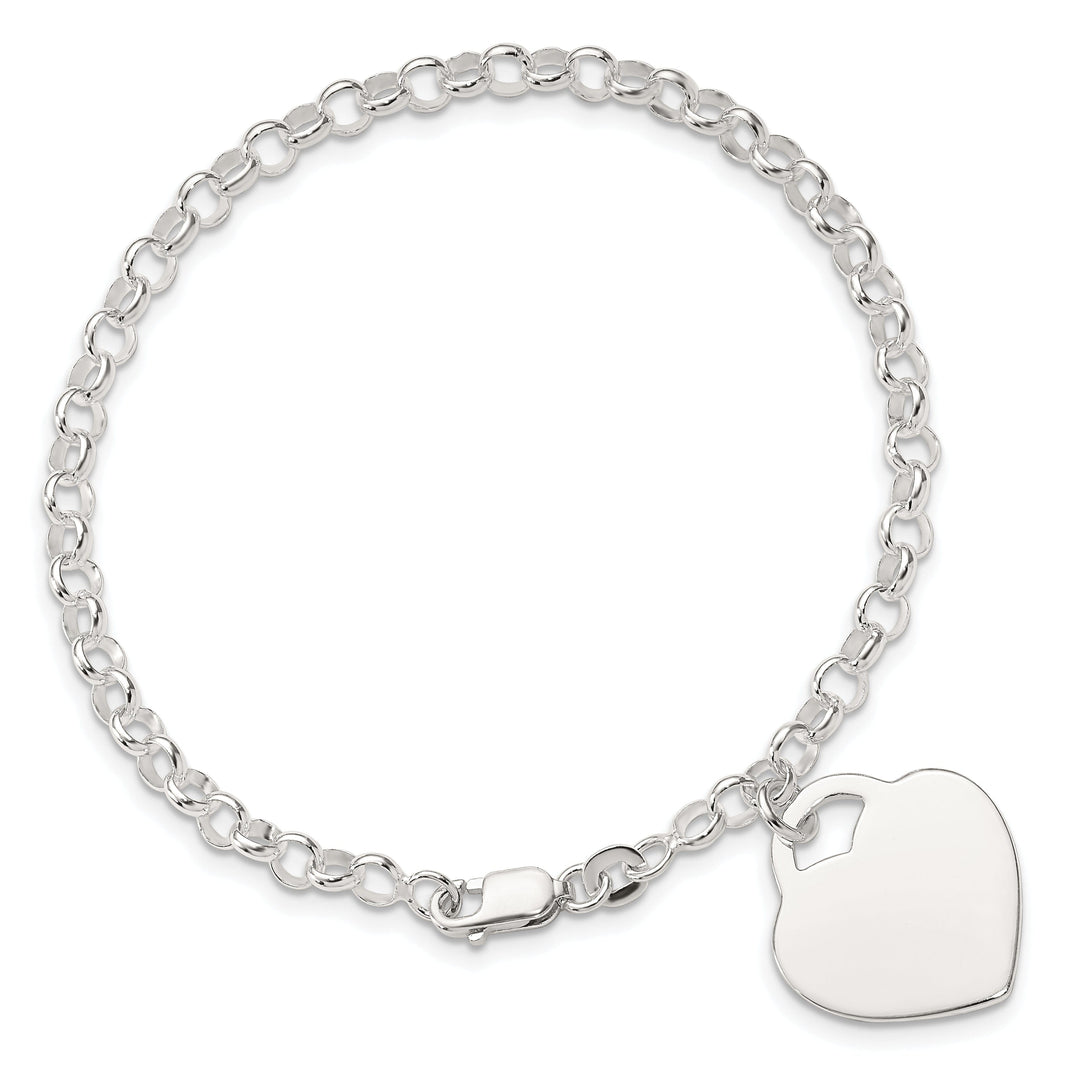 Sterling Silver Heart Charm Bracelet