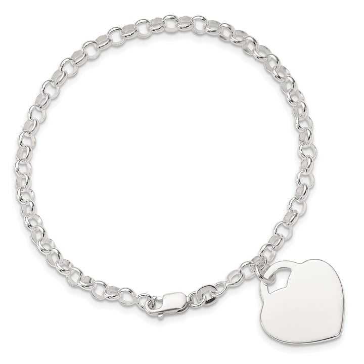 Sterling Silver Heart Charm Bracelet