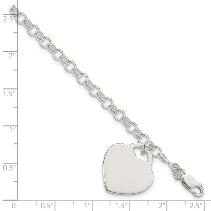 Sterling Silver Heart Charm Bracelet