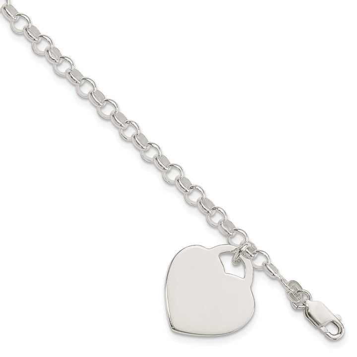 Sterling Silver Heart Charm Bracelet