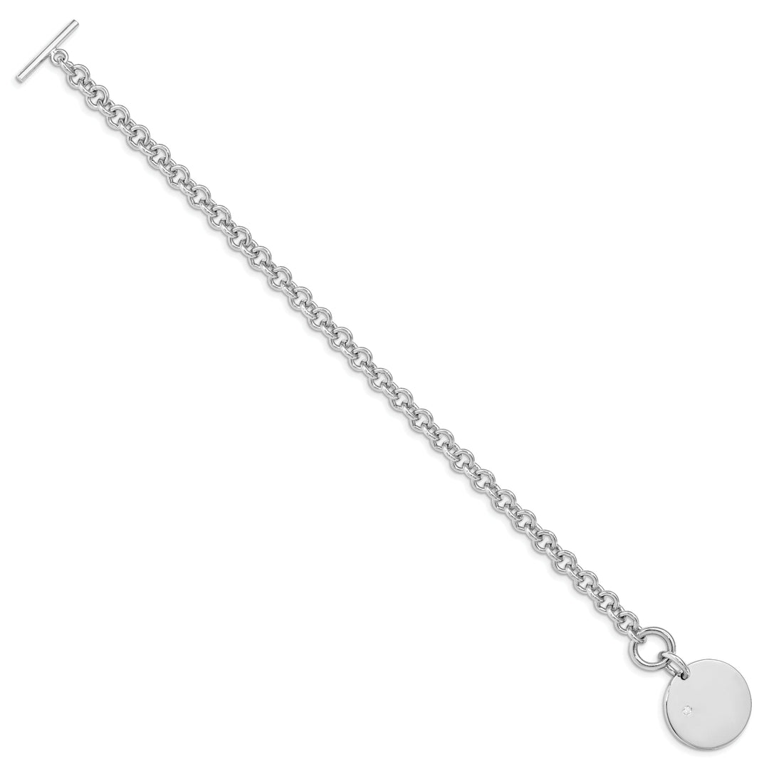 925 Sterling Silver 0.3-ct Diamond Disc Bracelet