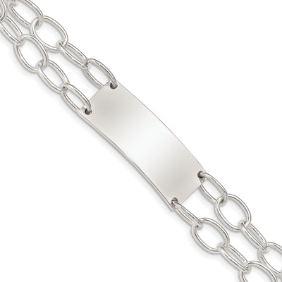 Silver Double Strand Oval Link I.D Bracelet at $ 85.08 only from Jewelryshopping.com