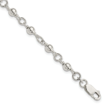 Silver Polished Finish Bead and Ball Bracelet at $ 32.76 only from Jewelryshopping.com