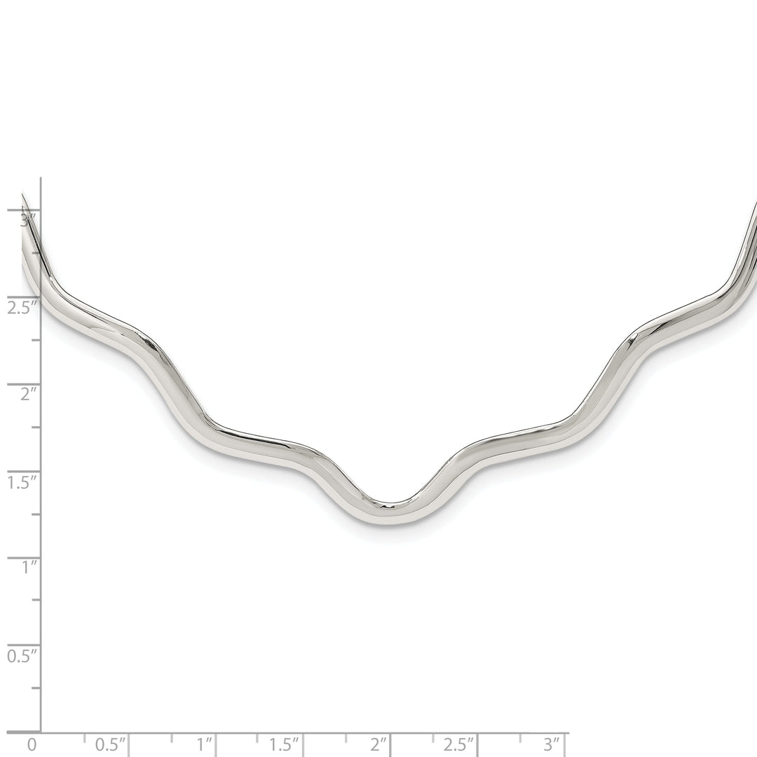 Sterling Silver Wavy V-Shape Neck Collar