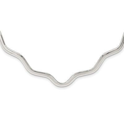 Sterling Silver Wavy V-Shape Neck Collar at $ 96.35 only from Jewelryshopping.com