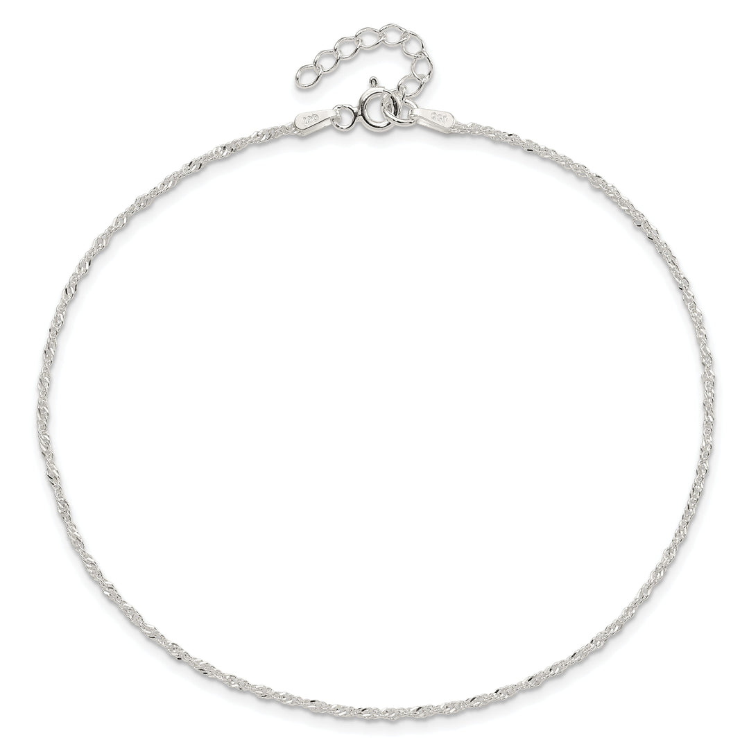 Sterling Silver Singapore Chain Anklet