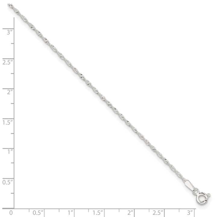 Sterling Silver Singapore Chain Anklet