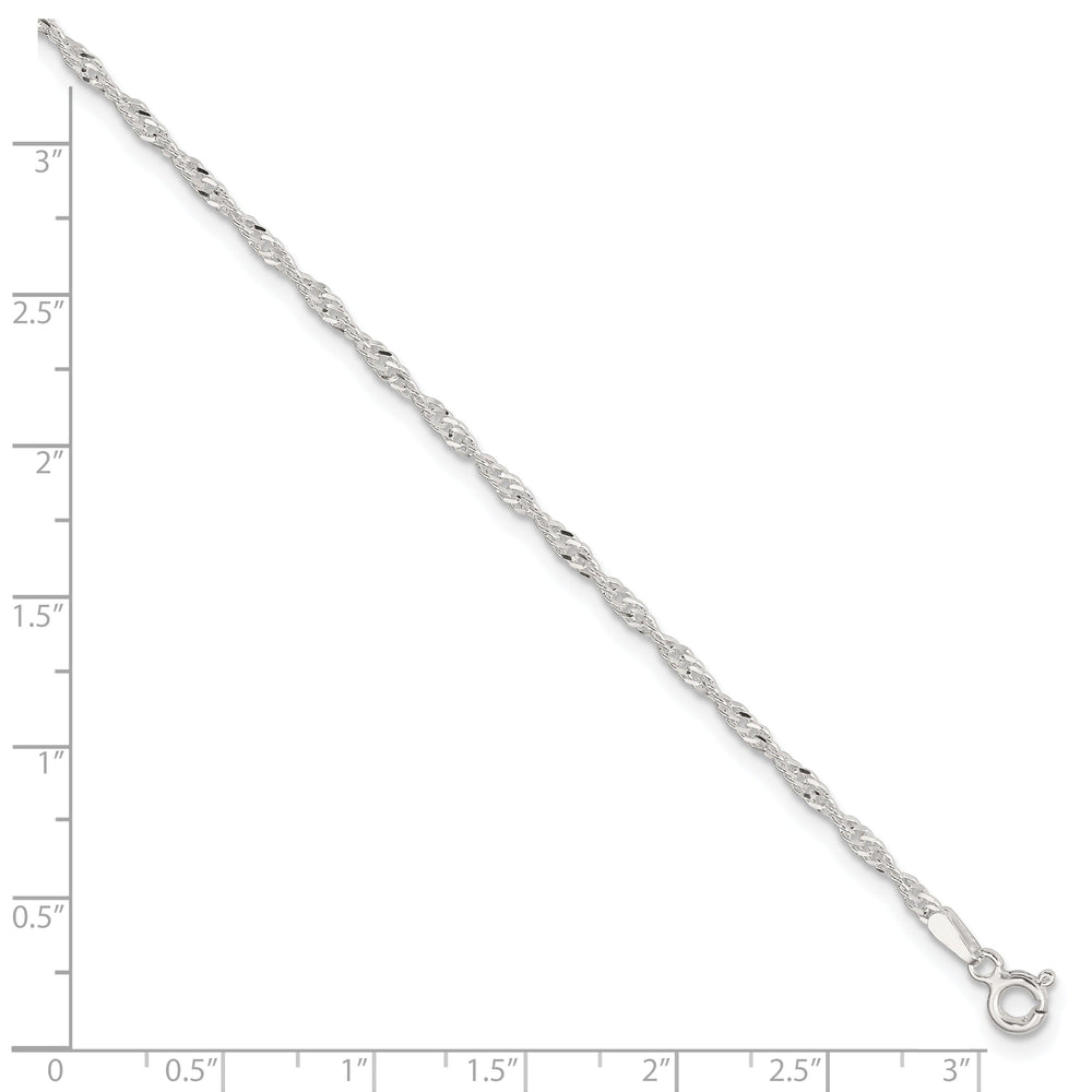 Sterling Silver Singapore Chain Anklet