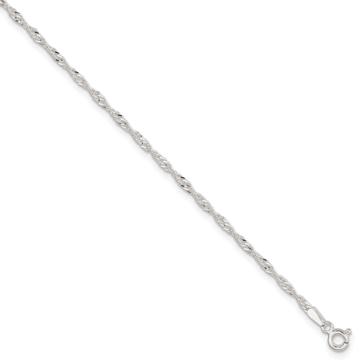 Sterling Silver Singapore Chain Anklet