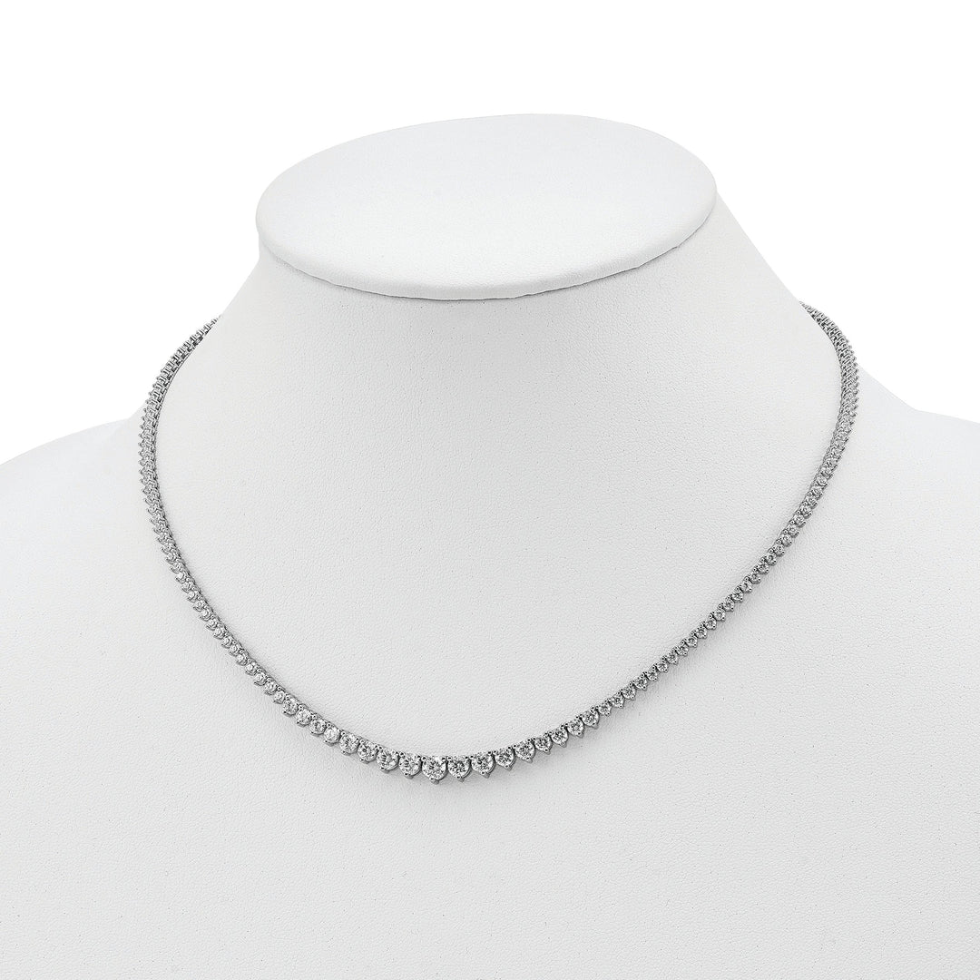 Sterling Silver 147 Stone CZ Necklace