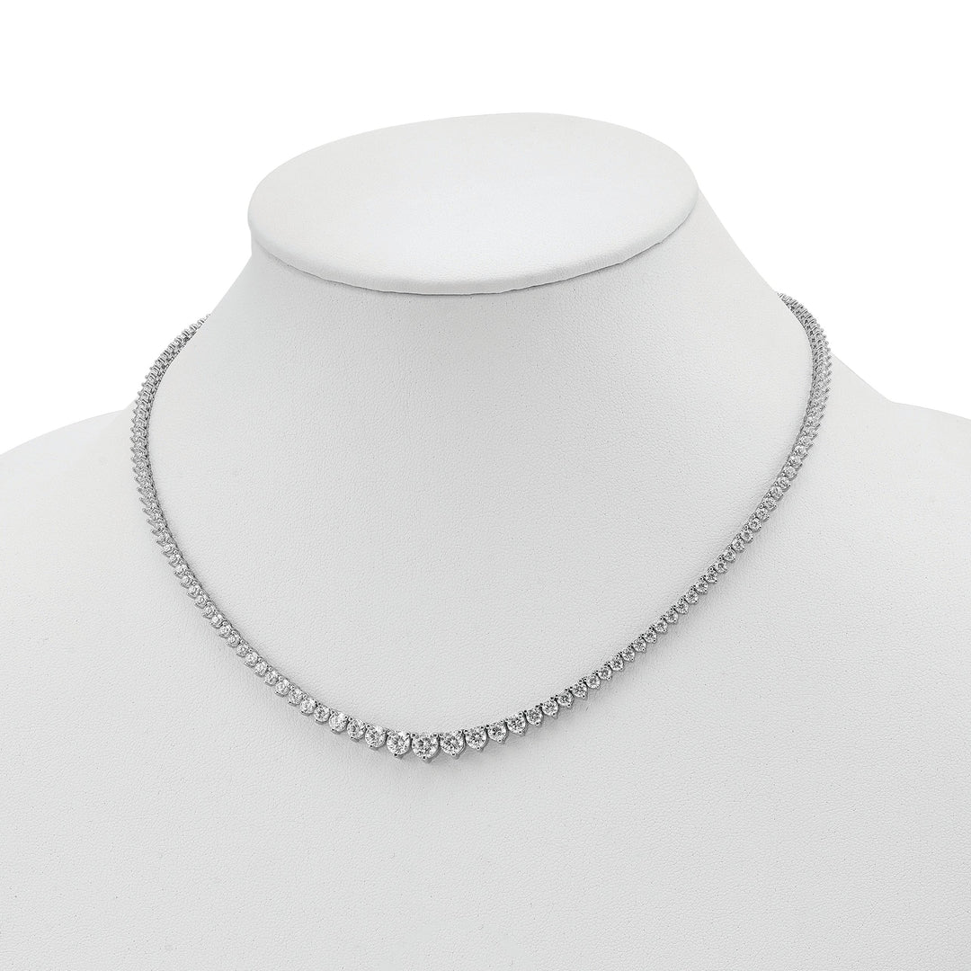 Sterling Silver 130 Stone CZ Necklace