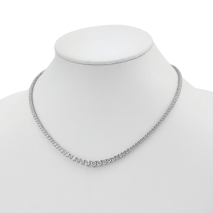 Sterling Silver 130 Stone CZ Necklace