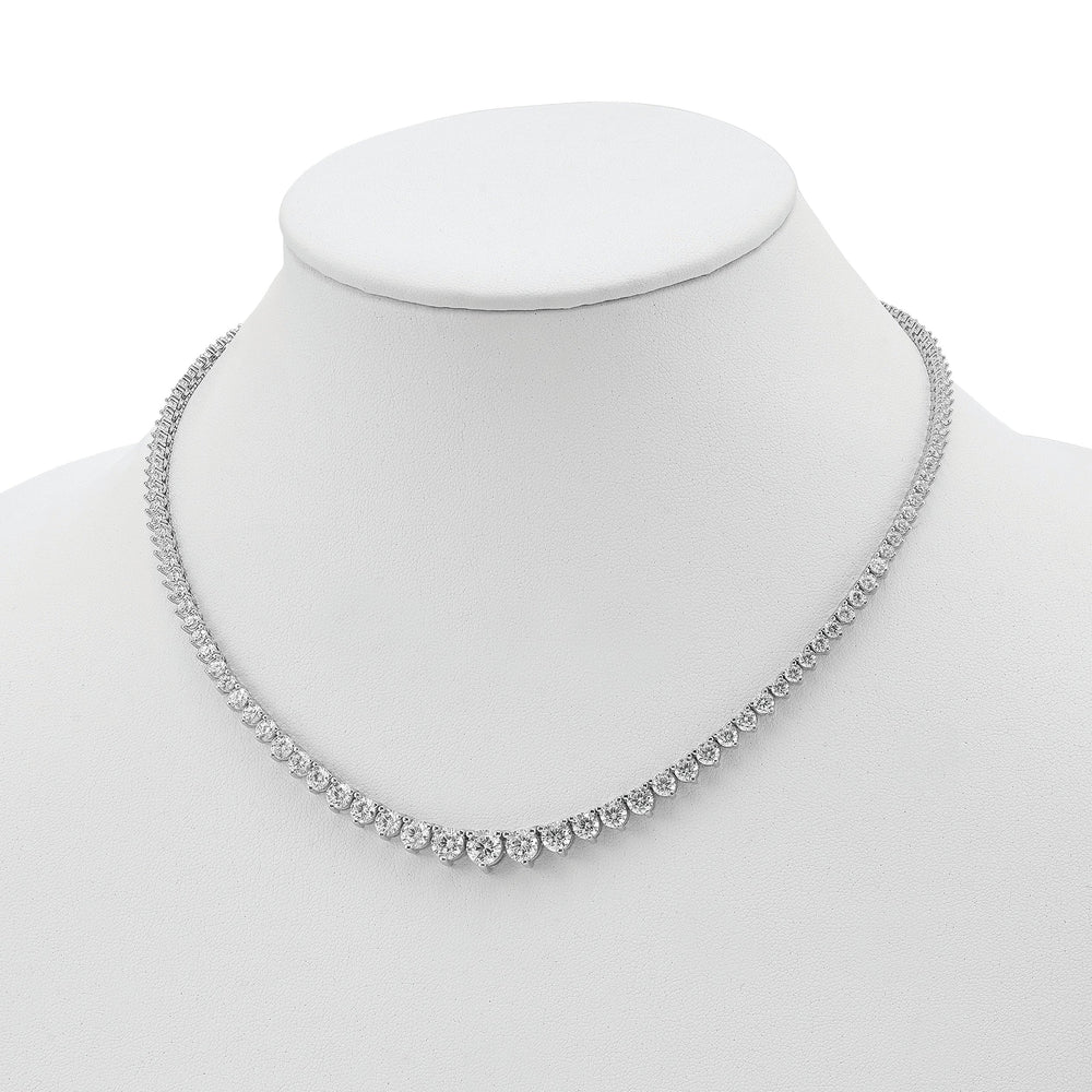Sterling Silver 91 Stone CZ Necklace