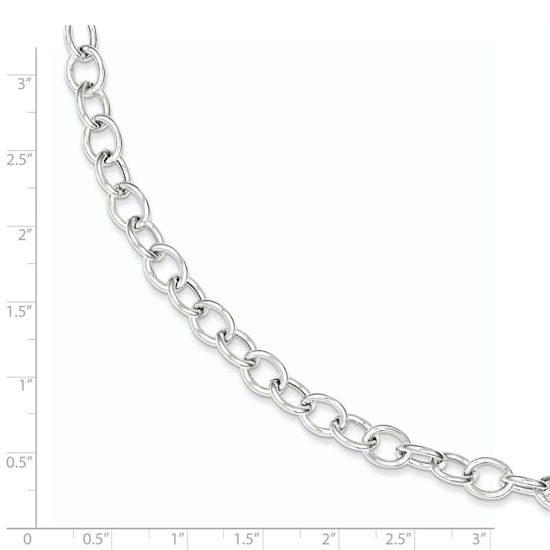 Silver Polished Finish Hollow Cable Bracelet