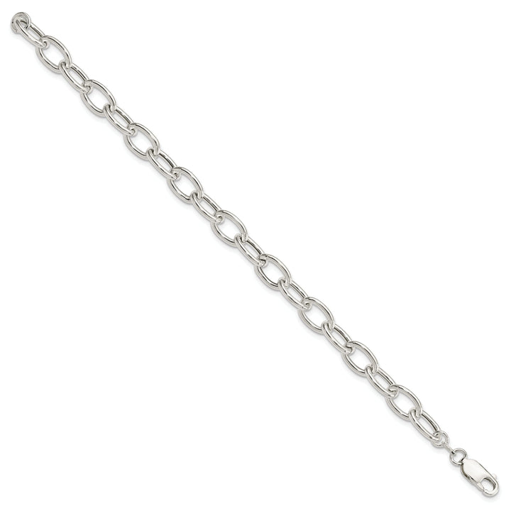 Silver Polished Finish Open Link Bracelet