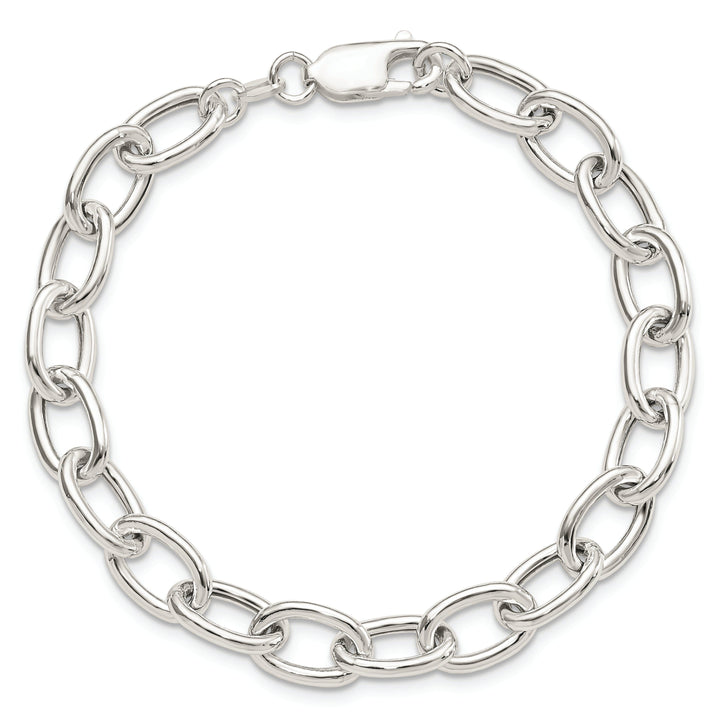 Silver Polished Finish Open Link Bracelet