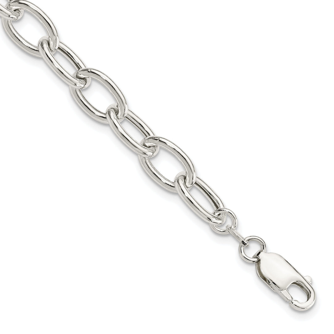 Silver Polished Finish Open Link Bracelet