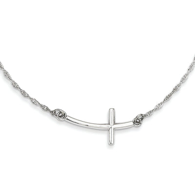 Sterling Silver Large Sideways Cross Necklace at $ 45.3 only from Jewelryshopping.com