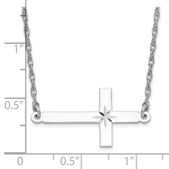 Sterling Silver Large Sideways Cross Necklace