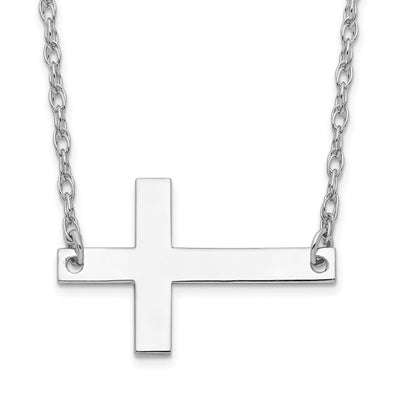 Sterling Silver Large Sideways Cross Necklace at $ 34.34 only from Jewelryshopping.com