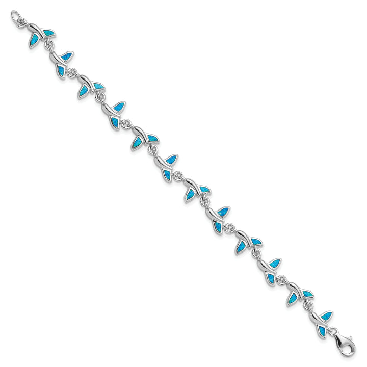 Silver Polished Finish Whale Tail Bracelet