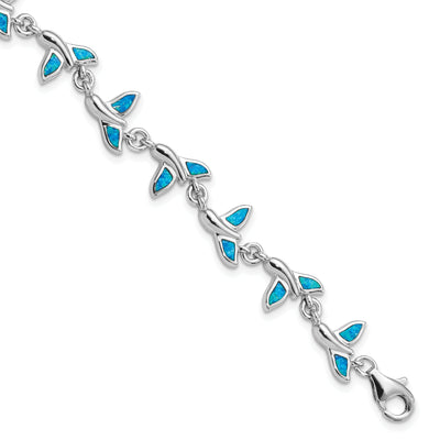 Silver Polished Finish Whale Tail Bracelet at $ 119.93 only from Jewelryshopping.com