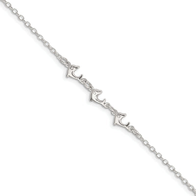 Sterling Silver 3 Dolphins Anklet at $ 27.03 only from Jewelryshopping.com